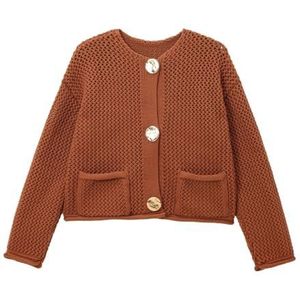 Polyester Oversized V-hals Vest Vrouwen Grof Gebreide Open Front Lange Mouw Getextureerde Weave Lounge Dragen Herfst Gelaagde Stuk Gezellige Lezen Compan, Oranje_s, One size