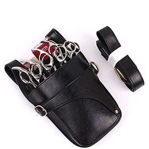 Kapperstas, gereedschapstas, haarschaarholstertas met taille-schouderriem voor kappers, PU-leer, scharen, kappers-gereedschapstas, tashouder (Noir)