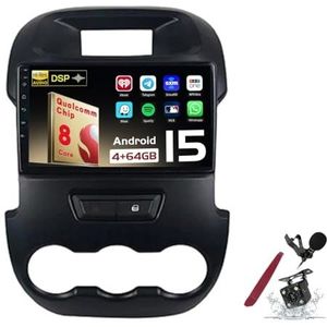 Android 15 Autoradio Sat Navi voor F-ord Ranger F250(2011-2016) 9 Inch Touchscreen Multimedia Speler met Draadloze Carplay GPS Navigatie FM RDS Bluetooth 5G-WiFi SWC DSP,M100s