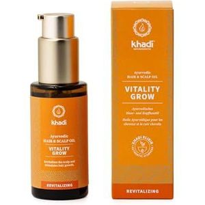 khadi VITALITY GROW Ayurvedische haarolie, rozemarijn voor meer volume & haargroei, tegen haaruitval, 100% natuurlijk, plantaardig & veganistisch, siliconen & parabenenvrij, natuurlijke cosmetica 50ml