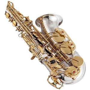 saxofoon kit Lichaamsmateriaal Zilverlegering Altsaxofoon Vernikkeld Gouden Sleutel Professioneel Saxofoonmondstuk Met Koffer En Accessoires