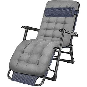 GEIRONV 178×52×25 Cm Zwaartekracht Stoelen,Verdikt Zitkussen Ligstoel voor Buiten Kantoor Lunchpauze met Hoofdkussen Relaxstoelen Fauteuils (Color : Grey A, Size : 178x52x25cm)