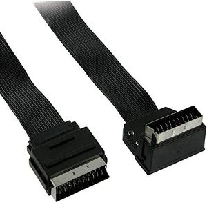 TronicXL Scartkabel AV-kabel platte band scartkabel scart-stekker haakse stekker - 2m 2 meter