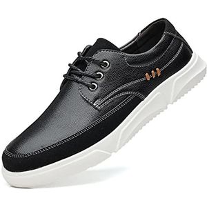 Casual Veterschoenen Voor Heren Modieuze Sneakers Zachte Instappers Derbyschoenen Voor Kantoor Werken Wandelen Rijden,zwart,46 EU