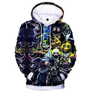 Jilijia Five Nights at Freddy's Hoodies 3D FNAF-bedrukt sweatshirt horrorspellen pullover beveiliging inbreuk spelkostuum voor fans en volwassenen (FNAF-kostuum, type-c, M