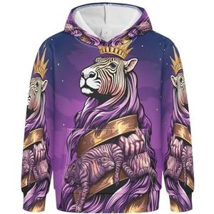 KAAVIYO Stijl Doodle Zebra Leuke Hoodies Sweatshirts Atletische Hoodies Schattig 3D Print voor Meisjes Jongens, Patroon, XS