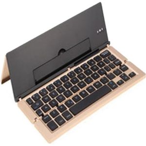 Folding keyboard -PYRIOLHI- Mobile tablet computer three system universal - Wireless Bluetooth keyboard - multimedia folding wireless keyboard(Gold)