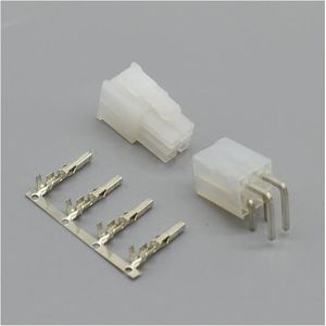 ChunLK 10-50 Set 4.2mm Pitch Connector 4Pin Man Vrouw Computer Grafische Kaart ATX 5557 5559 Transparant Zwart Stopcontact Met Pinnen(Male female 90set,10Sets)