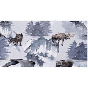 VAPOKF Elandarend beer wolf in de winter bos keukenmat, antislip wasbaar vloertapijt, absorberende keukenmatten loper tapijten voor keuken, hal, wasruimte