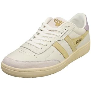 Gola Falcon Sneaker voor dames, Wit/Citroen/Lavendel, 40.5 EU