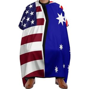 Verenigde Staten En Australië Vlag Mode Volwassen Kapper Schort Met Verstelbare Nek Gesp Waterdichte Haar Snijden Cape