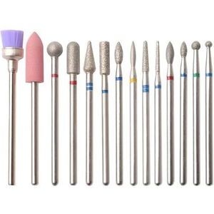 DHRCONPA 14 stuks/set nagelboormachine bits gereedschap pedicure manicure roterende slijpbuffer polijstmachine