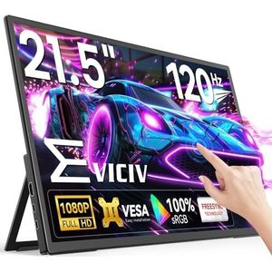 EVICIV Draagbare Monitor Touchscreen 21.5 Inch 120Hz Draagbare Display Gaming 1080P 2000:1 IPS Mobiele Screen USB C HDMI voor Laptop PC Mobiele Telefoon
