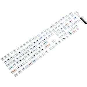 Keycap, Wit (129 toetsen) Toetsenbord Keycaps Layout Keycap Zwart (128 toetsen) met Keycap Puller voor doe-het-zelf mechanische toetsenborden(wit)
