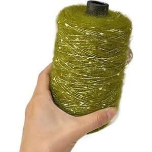 500g Color Dot Mohair Wool Thread for Hand Knitted Scarf Sweater Hat (Size : Fruit green)
