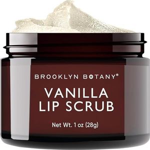 Brooklyn Botany Lip Scrub Exfoliator 28 g – Moisturizer voor droge en gesprongen lippen – zachte exfoliator voor gladde, helderdere lippen – vanille smaak