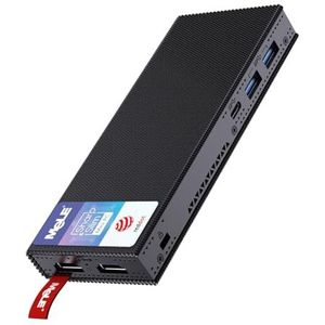 MeLE PCG02 Pro Mini PC Stick zonder ventilator met Windows 11 Pro, 8 GB RAM 128 GB geheugen, Dual HDMI, LPDDR4 4266 MHz, USB Type-C PD3.0 voor kantoor, IoT, multimedia, thuis