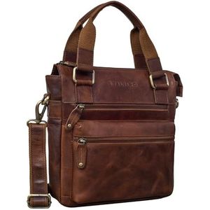 STILORD 'Lucia' Vintage lederen tas dames echt lederen vrije tijd handtas crossbody tas elegante avondtas voor 9,7 inch iPad, Kleur:porto - cognac