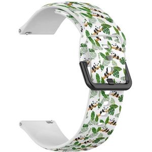 RYANUKA Compatibel met Amazfit Bip 3/Bip 3 Pro/Bip U Pro/Bip/Bip Lite/Bip S/Bip S lite/Bip U (eenvoudige trendy pandabladeren) 20 mm zachte siliconen sportband armband riem, Siliconen, Geen edelsteen