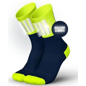 INCYLENCE High-Viz hardloopsokken met reflectoren, functioneel en ademend voor maximale zichtbaarheid, 1 paar, V3 Blue Canary, 39-42 EU