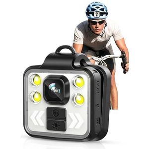 Lichaamscamera Persoonlijke lichaamscamera videorecorder, 1080P op het lichaam gedragen camera met LED-helderheid, draagbare politiecamerakop, batterijduur van 5-6 uur met audio en video(With 64G Card