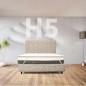 Maya H5 Matrasbeschermer van traagschuim, hoogte 5 cm, zacht, voor jongeren en volwassenen, Frans bed, 130 x 190 cm, afneembare topper, Made in Italy, hypoallergeen, met elastieken