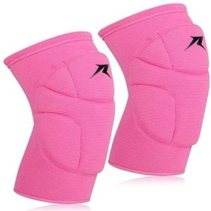 Volleybal Kniebeschermers Roze, Knie Compressie Mouwondersteuning voor Meisje Lady Vrouwen met Hoge Bescherming Pads , Professionele Grade Kniebeschermers voor Hardlopen, Meniscus Tear, ACL, Artritis,