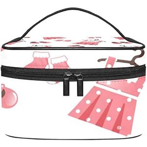 schattige redbaby meisje dressing make-up organizer tas, reizen make-up tas organizer case draagbare cosmetische tas voor vrouwen en meisjes toiletartikelen, Meerkleurig, 22.5x15x13.8cm/8.9x5.9x5.4in