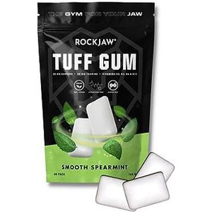 ROCKJAW® Harde kaaklijn kauwgom - Tuff Gum 2.0 met 20 mg cafeïne, taurine + B-vitamines - 100% xylitol, aspartaamvrij, suikervrij (voorraad voor 2 maanden)