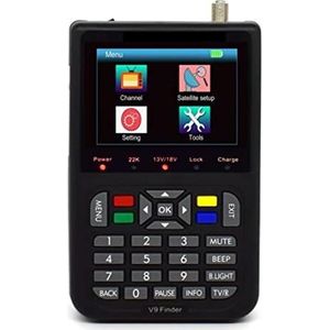 Satellietzoekers V9 Finder met H.265 Satellite Finder LCD digitale signaalmeter 3,5 inch versus V8 Finder 2 Pro LCD-scherm met meter met satellietdetectie (Color : Nero, Size : Plug)