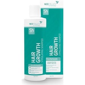 Neofollics Hair Growth Stimulating Shampoo – Haargroeishampoo voor mannen & vrouwen – Vermindert haaruitval, stimuleert groei – Met 1% Piroctone Olamine & 12 actieve ingrediënten – 250 ml