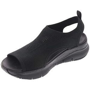 Skechers Arch Fit City Catch sandaal voor dames, Zwart, 40 EU