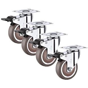 3 Inch 4 Stks/partij 4 Stks/partij Lichtgewicht Mute Meubels Medische Plank Ventilator Wiel