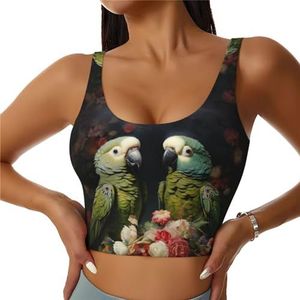 ZXERTG Atletische tanktops met olijfprint voor koppels, hoge ondersteuning, ideaal voor high-impact trainingen, yoga en hardlopen, Zwart, S