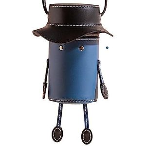 ZOLULA DIY handtas maken kit DIY lederen schoudertassen materiaal set geweven hoed all-match leuke cilinder emmer crossbody tas vrouwen casual handtassen (kleur: blauw)