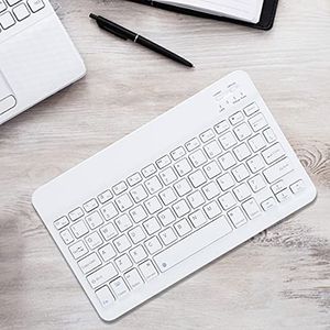 Computertoetsenbord, Bluetooth-toetsenbord Ergonomisch toetsenbord met zwart/wit (optioneel) voor IOS/Android/Windows(white)