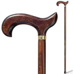 Wandelstok - Donkerbruin - Handgemaakt - 92 cm - Robuust en Duurzaam