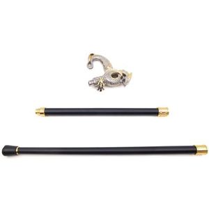 FHUILIJH Mode decoratieve wandelstok mannen, Dragon wandelstok riet, ideale Vintage cadeau mannen vrouwen vader/moeder,Geel,93cm