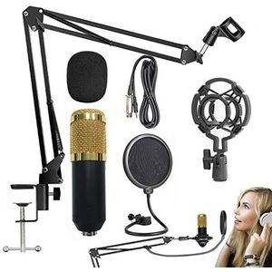 Bundel condensator microfoon | Professionele cardioïde condensator zangmicrofoon met arm,Studio Mic-bundel voor uitzenden, opnemen, chatten, gamen en live streamen Xiebro
