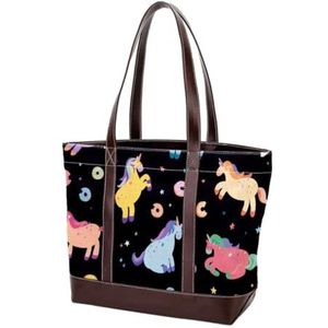 Computer Tassen Canvas Tote - Grote Reizen Rits Schoudertas voor Vrouwen, Schattig Speelgoed Baby Behemoth Vogel Patroon