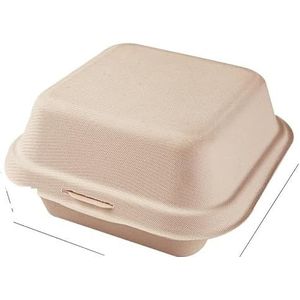 Snackkom Wegwerp Thuisvoedsel Bento Cake Dessertdozen Lunchbox Verpakking Containers Bakken 10/20 stuks Burger (Color : Beige-10pcs)