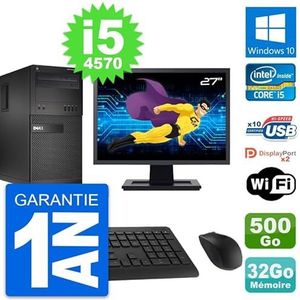 Dell pc-tower XE2, display 27 inch, Intel i5-4570, RAM 32 GB, 500 GB, Windows 10, wifi (gereviseerd)