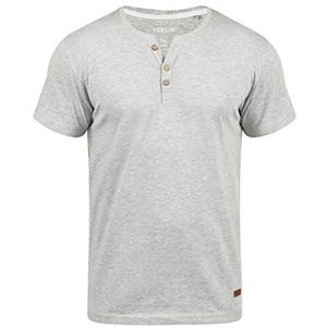 !Solid SDVolker T-shirt voor heren, korte mouwen, met Grandad-hals, grijs (light grey melange 8242), M