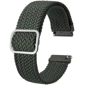 NASUNJIA Stretch Nylon Horlogebanden Armband 18mm 19mm 20mm 22mm Vervanging Riem For Smartwatch Met Quick Release Lente Bar(Green-A,22mm)