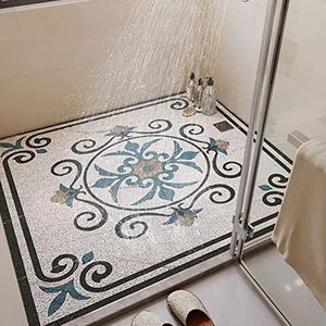 Zachte Loofah douchemat, badmat tapijten met afvoergaten, antislip grote binnen douchemat voor ouderen/kinderen, anti-schimmel, wasbare vloermatten tapijten