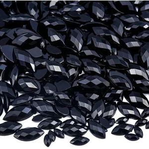 GemStone Mix Size Glitter Acryl Paardenoog Niet-hotfix Strass Nagels Kristallen Kralen Strass strass steentjes voor Jurk Nail Art Stenen-Jet Black-6x12mm-100st