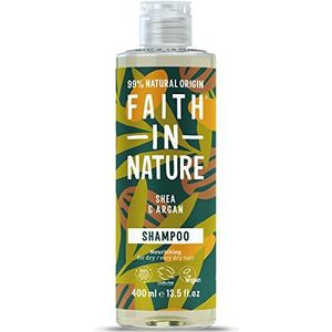 Faith In Nature Natuurlijke Shea & Argan Shampoo, verzorgend, veganistisch en dierproefvrij, zonder SLS of parabenen, voor normaal tot droog haar, 400 ml