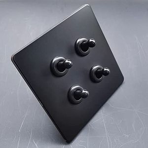 Wandschakelaar, bedieningsschakelaar Wandschakelaar 86 Wandcontactdoos Paneelschakelaar 2-weg Middenschakelaar 110-250V(4 Gang)