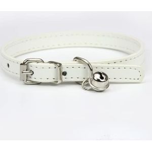 Lederen riem huisdier halsband zoete katten benodigdheden huisdier halsbanden roze halsband halsband hond accessoires (kleur: wit, maat: 1,5 cm x 37 cm)