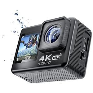Actiecamera Waterdichte 4K 60FPS WiFi Anti-shake Action Camera Dual Screen 170° Groothoek 30m Waterdichte Sport Camera Met Afstandsbediening Outdoor Sport Cam (Color : 4K -V35, Size : 64GB)